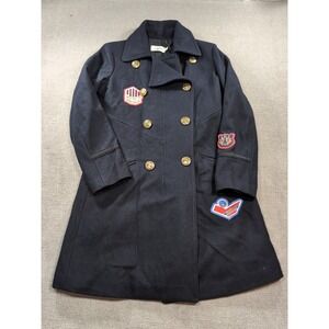 Coach‎ Womens 1941 Naval Officer Pea Coat Navy Blue Double Breasted Patch Size 0